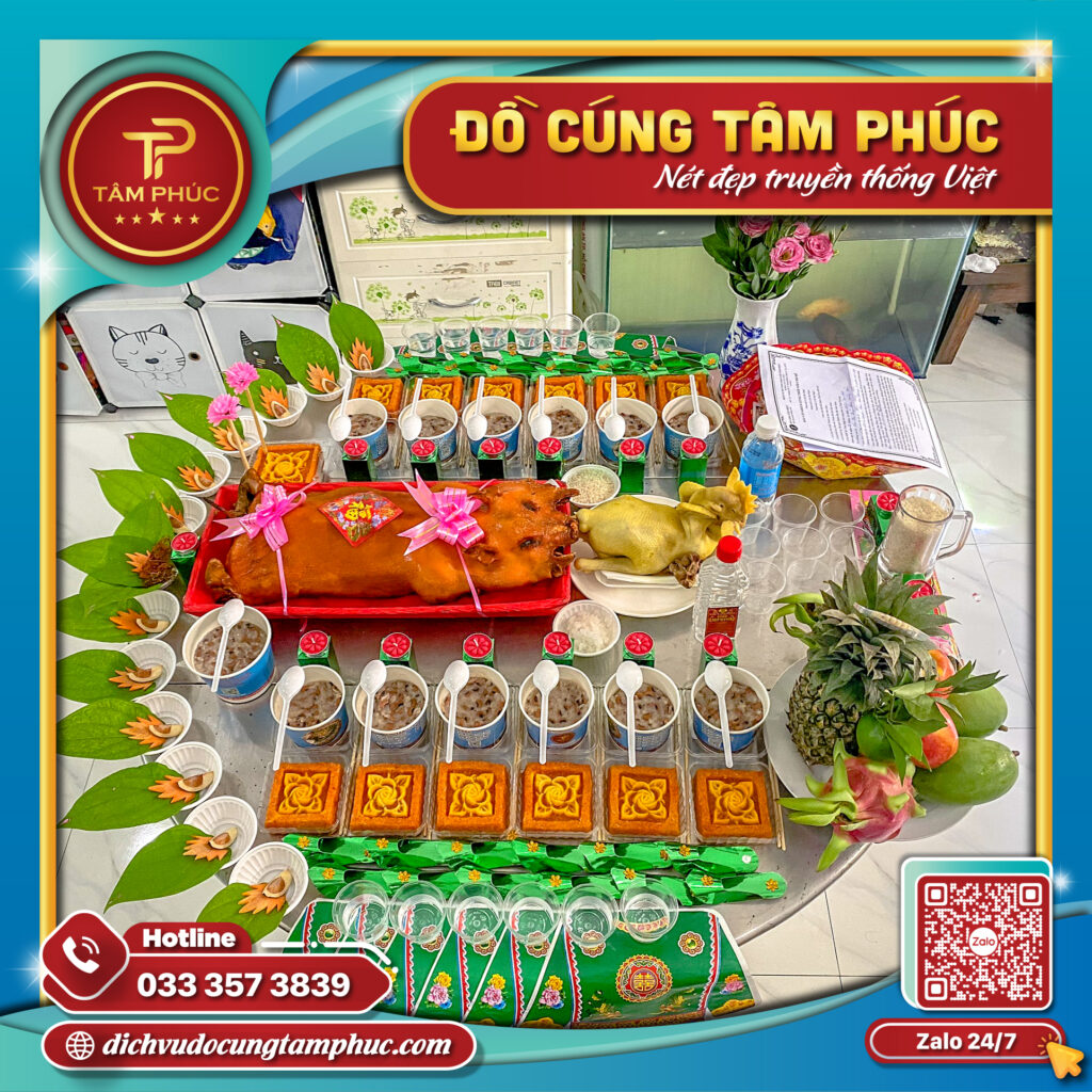 Thực hiện cúng đầy tháng cùng gia đình