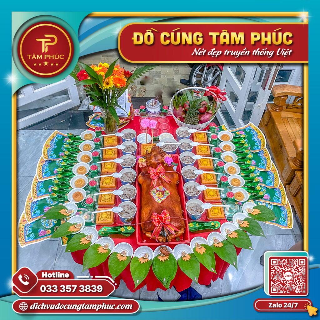 Mâm cúng Mụ cho bé trai đầy đủ