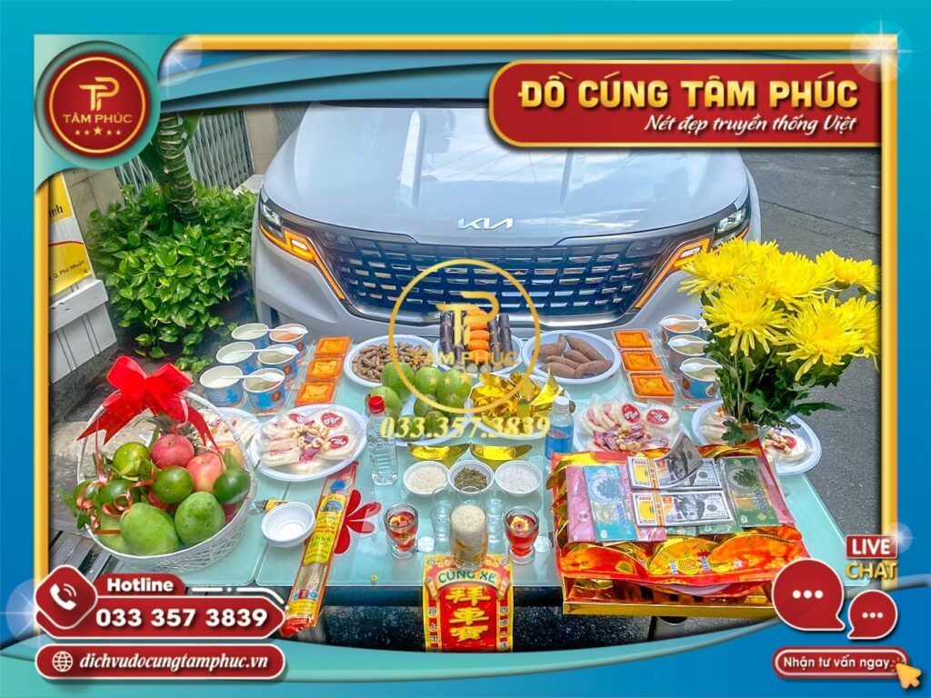 Mâm cúng xe mới cần những gì?