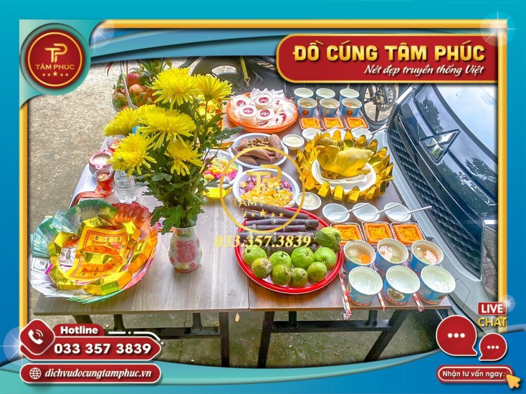 Mâm cúng xe đơn giản