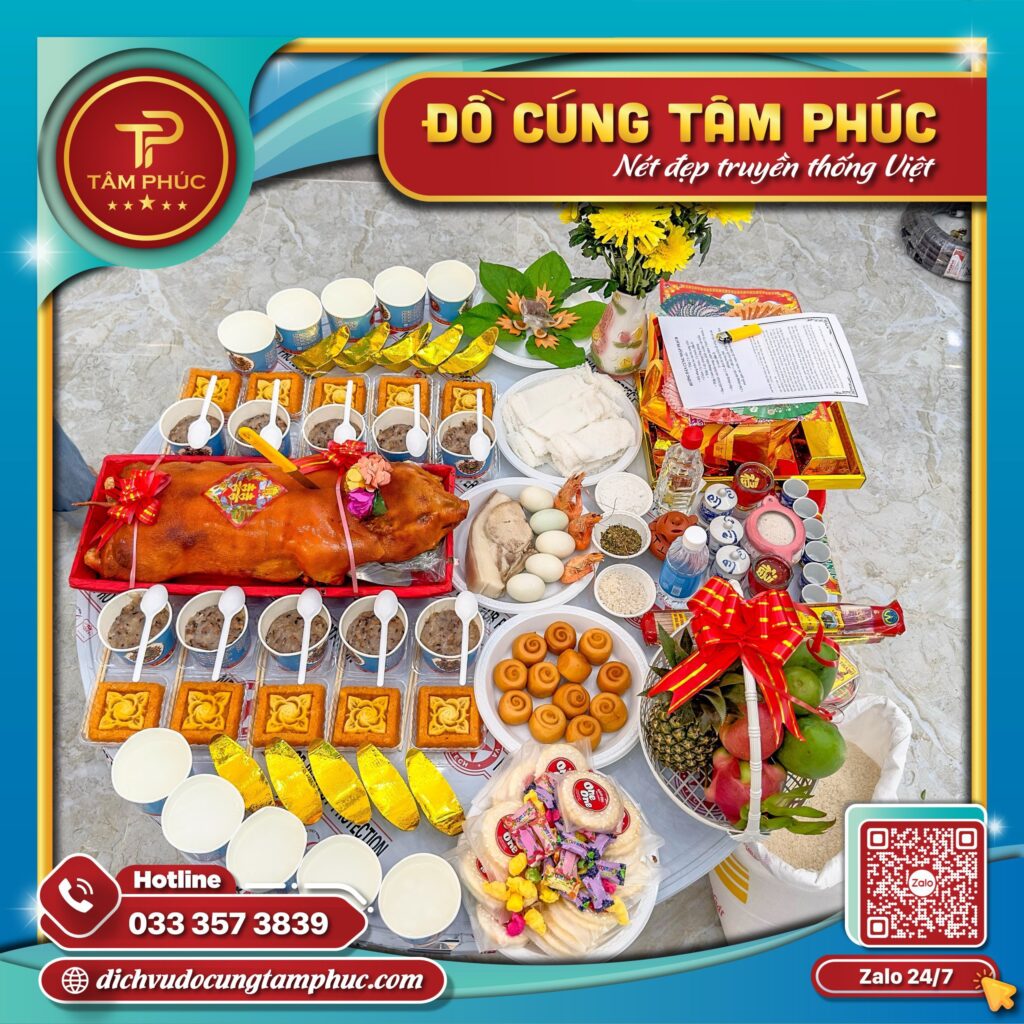 Mâm cúng về nhà mới đầy đủ