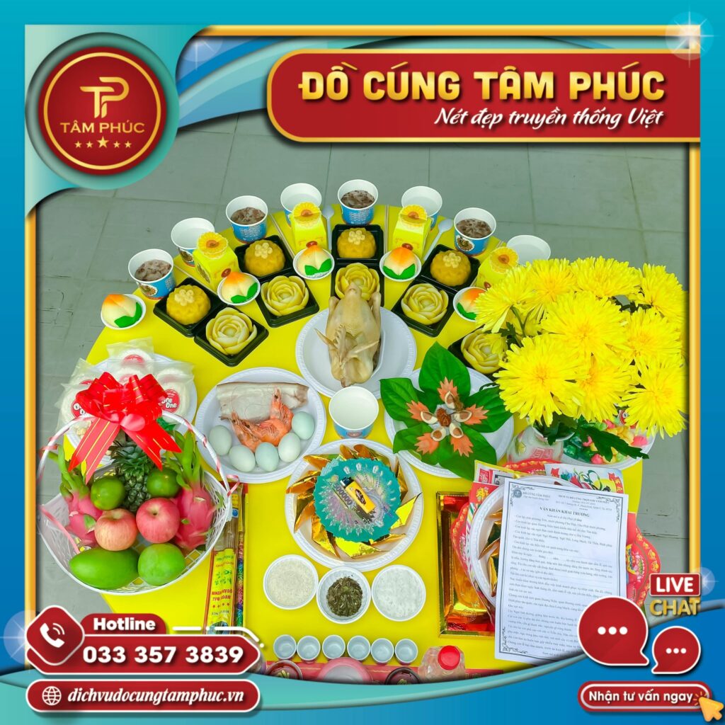 Mâm cúng khai trương gói màu cơ bản