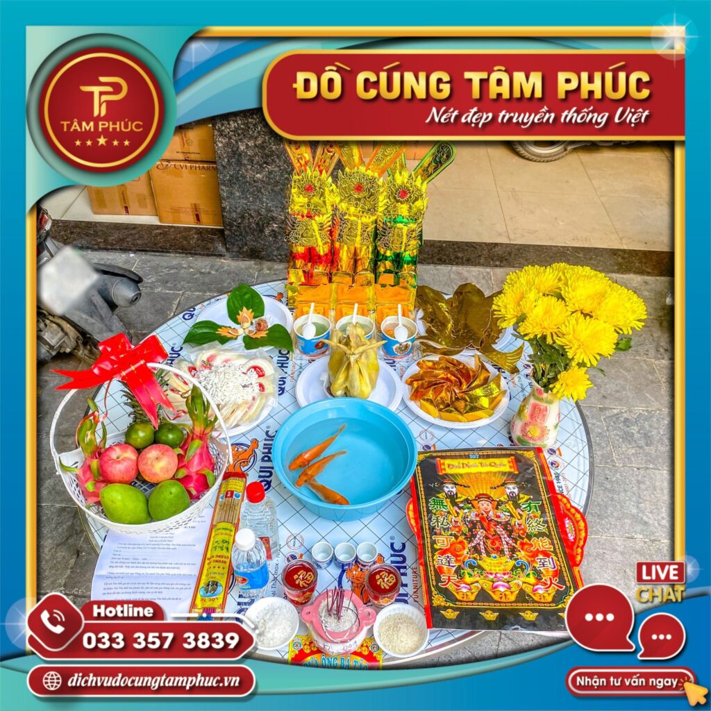 Lễ vật trên mâm cúng ông Công ông Táo