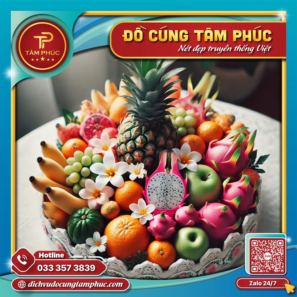 Mâm trái cây cúng đầy tháng cho bé