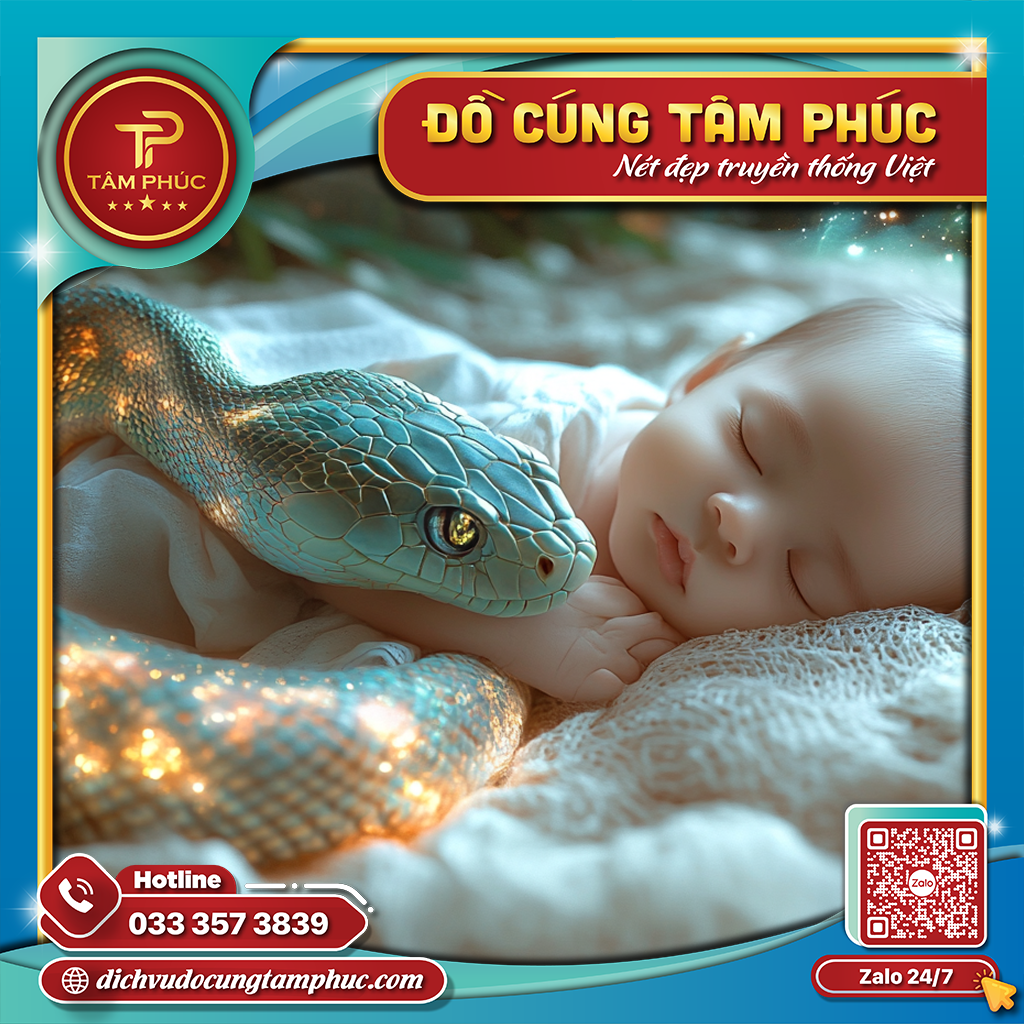 Mâm cúng đầy tháng bé trai Ất Tỵ